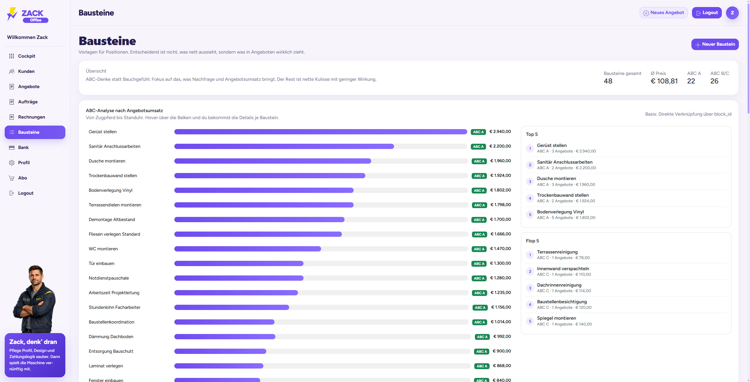 ZACK Office Bausteine