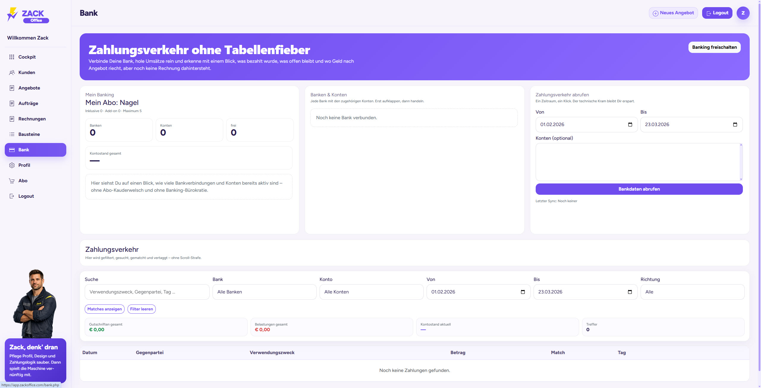 ZACK Office Banking Modul